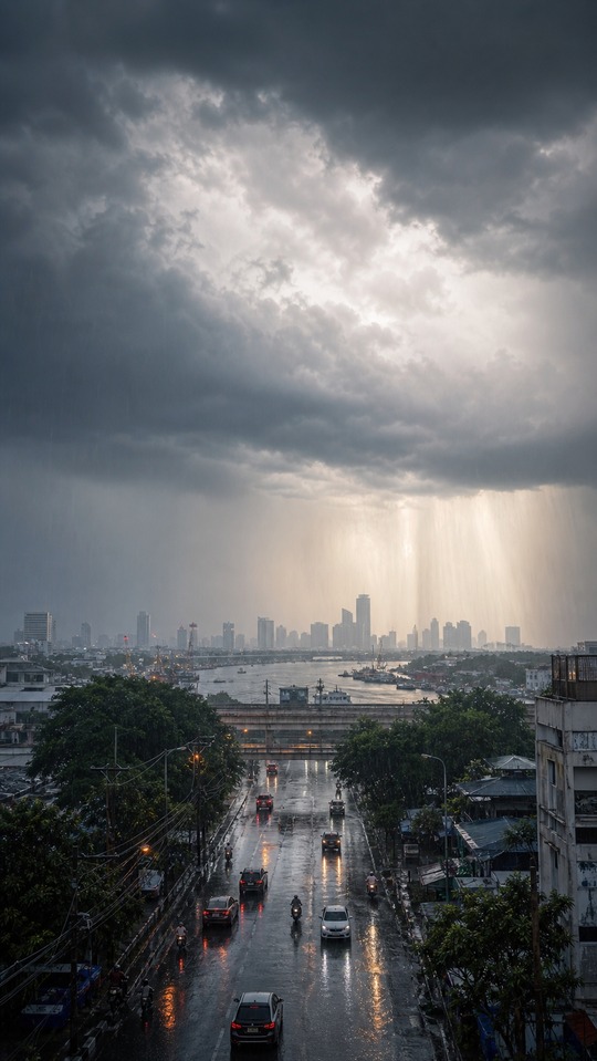 Saphap Akat Stormy Cityscape - 4K Background
