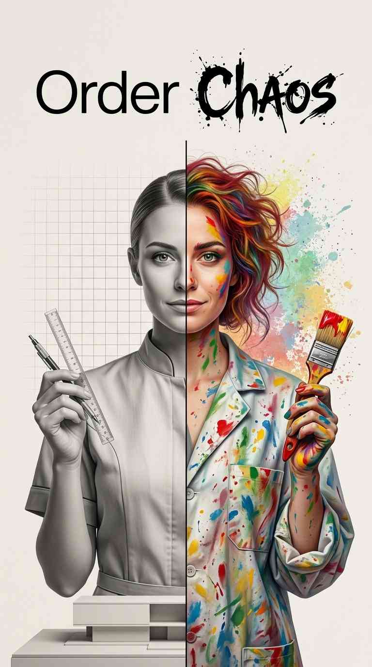 Orden vs Caos Dualidad Artística - Fondos de Pantalla 4K