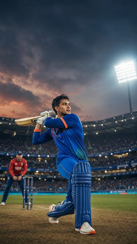 Abhishek Sharma Cinematic Cricket - 4K Wallpaper