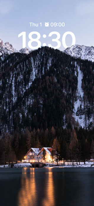 Winterliche Berglandschaft - 4K Handy Wallpaper