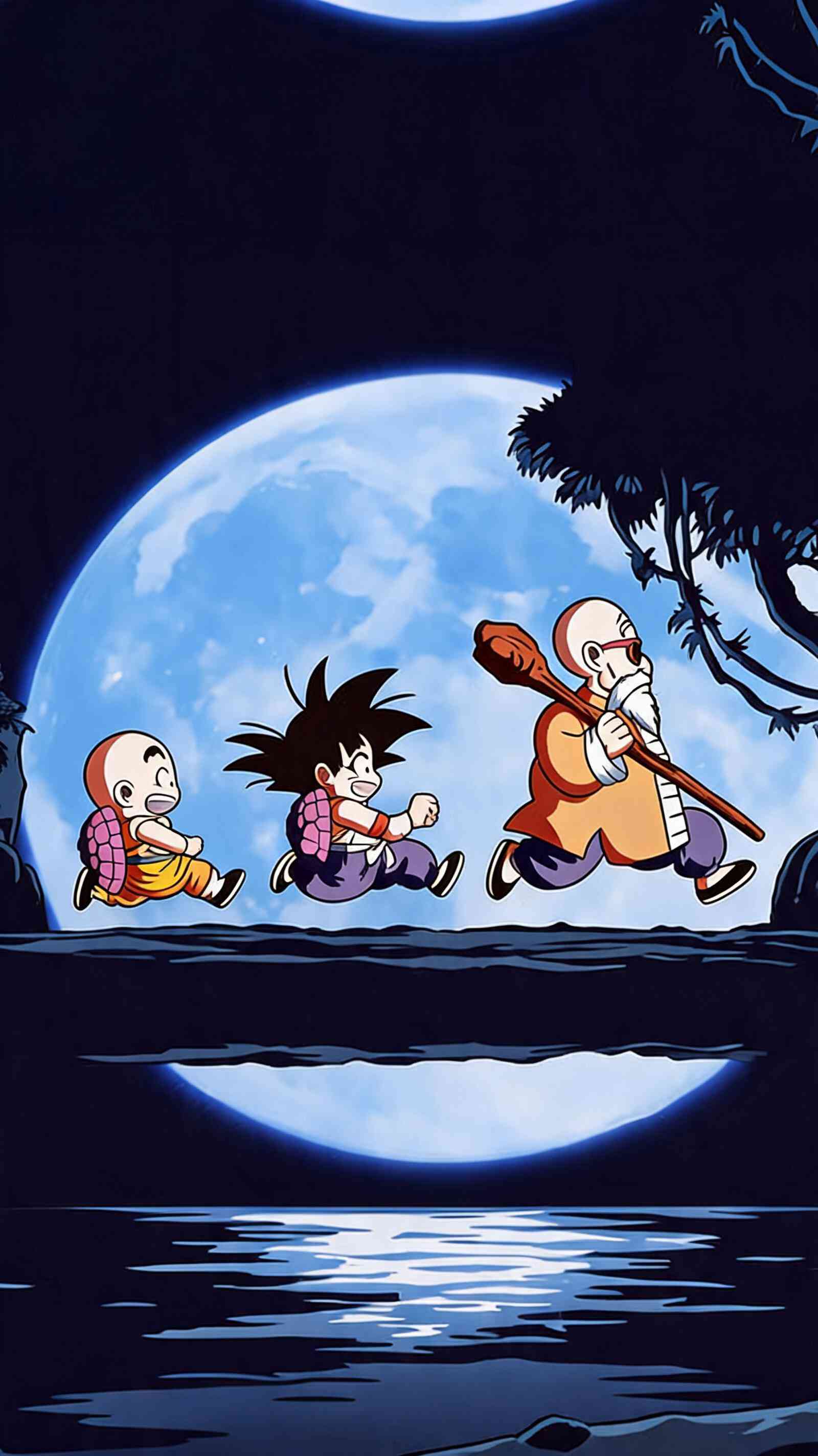 Dragon Ball Krillin Goku Meister Roshi 4K Hintergrundbild