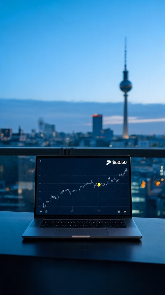PayPal Aktie Graphique et Skyline de Berlin - Fond 4K