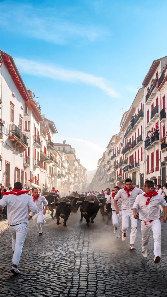 San Fermín Stierlauf Pamplona - 4K Hintergrund