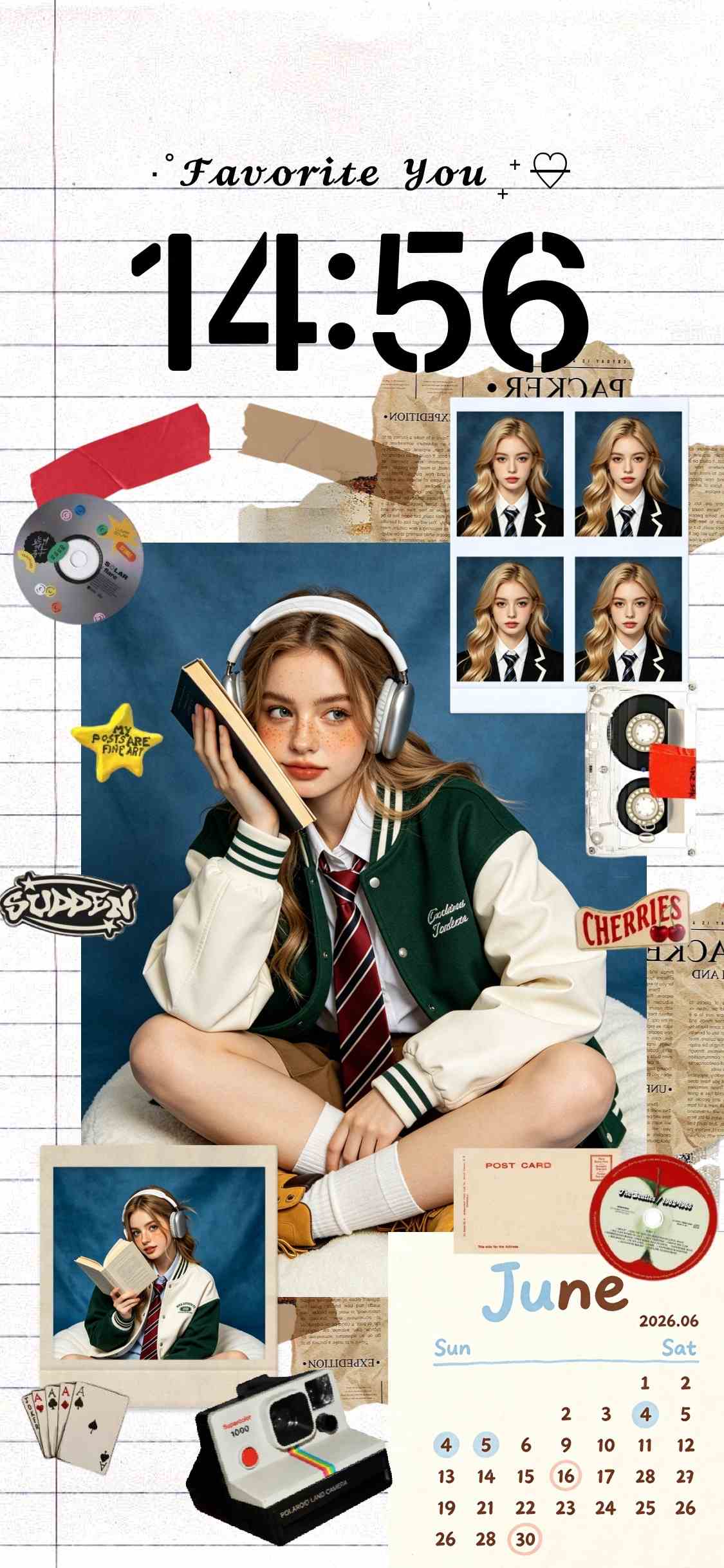 Ästhetisches Preppy Collage - DIY Wallpaper Vorlage