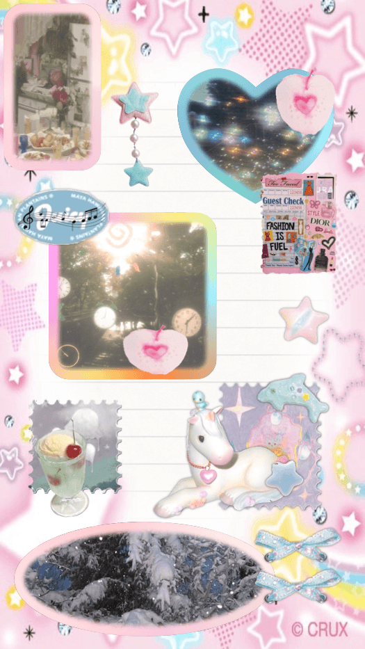 Kawaii Y2K Aesthetic Scrapbook Collage Template
