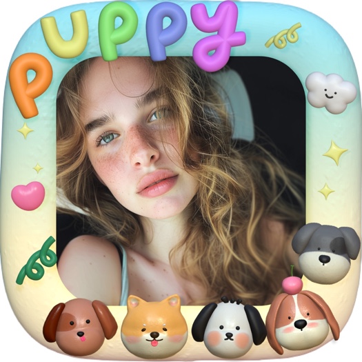 Cadre Photo Chiot 3D Kawaii