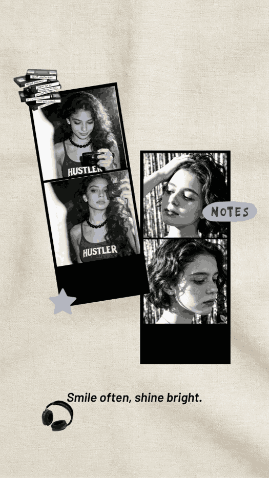 Vintage Film Strip & VHS Aesthetic Photo Collage