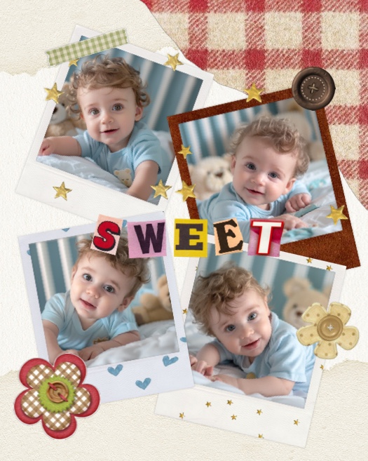 Scrapbook Dulce Bebé - Plantilla de Fotos