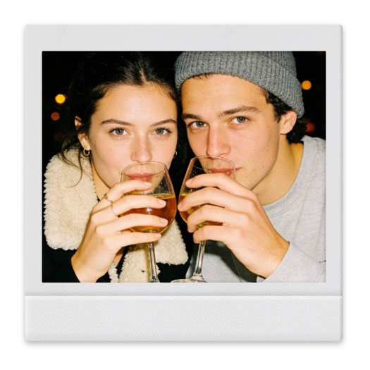 Retro Couple Date - Polaroid Template