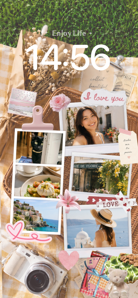 Picknick-Collage Scrapbook - DIY Sperrbildschirm