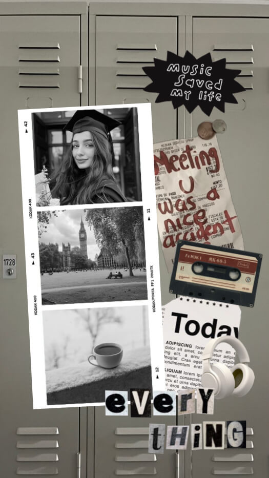 Vintage Aesthetic Locker - Multi-Photo Film Strip