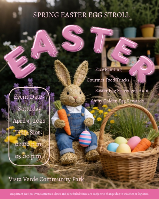 Whimsical Spring Easter Egg Stroll Poster Template