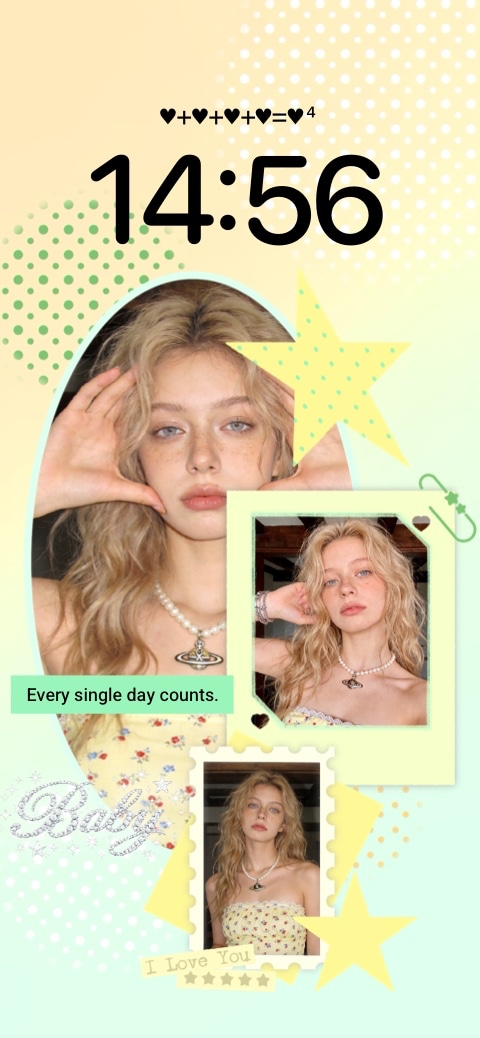 Pastel Foto Collage - DIY Sperrbildschirm Vorlage