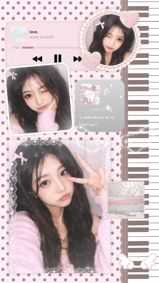 Aesthetic Pink Music - Collage Template