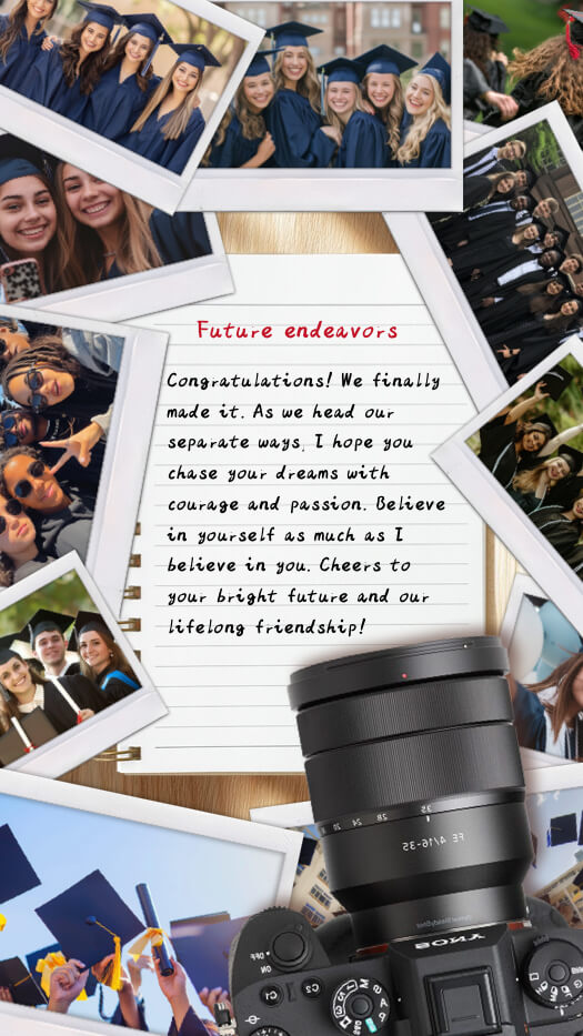Graduation Scrapbook & Polaroid Photo Collage Template