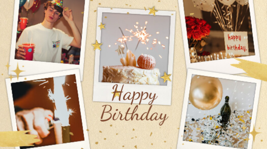 Happy Birthday Polaroid Photo Collage Template