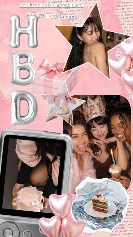 Pink Y2K Birthday - Photo Collage