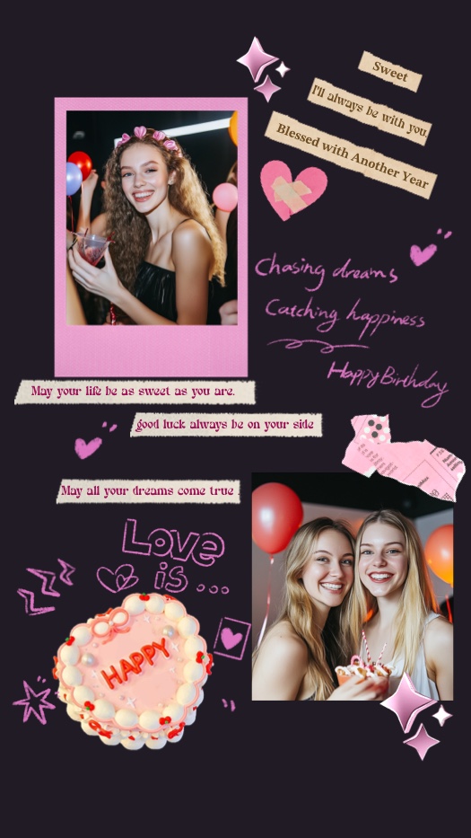 Y2K Birthday - Scrapbook Collage Template