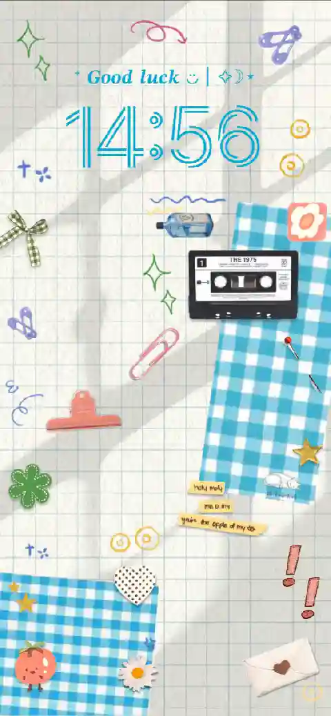 Aesthetic Blue Gingham Scrapbook - DIY Live Template