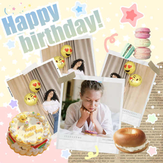 Pastel Birthday Scrapbook - Multi-photo Collage