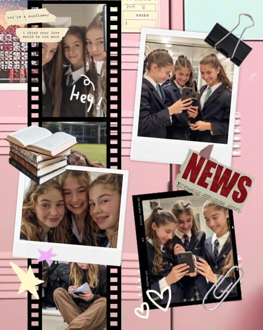 Y2K Ästhetik Schulleben - Scrapbook Foto-Vorlage
