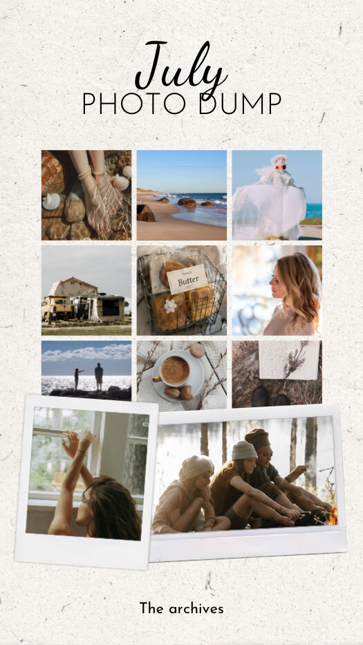 Minimalist July Recap - Photo Grid Template