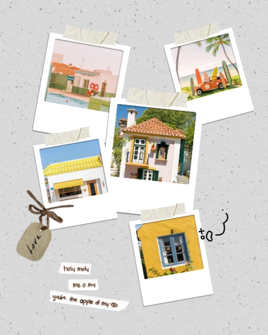 Sommer Reise - Vintage Polaroid Collage Vorlage