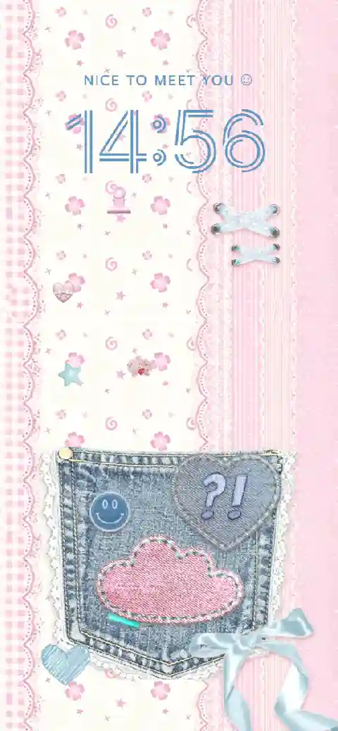 Coquette Rosa y Denim - Plantilla Bloqueo Personalizado