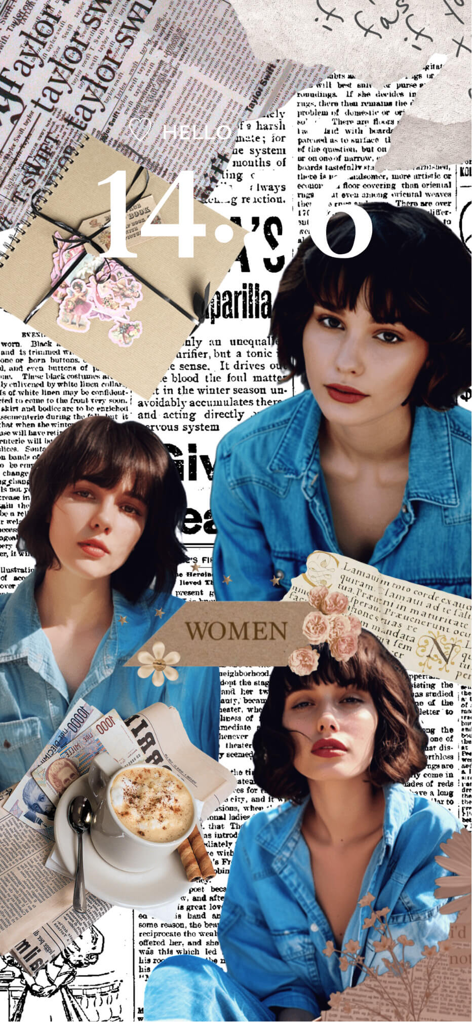 Taylor Swift Journal Vintage - Modèle Fond d'Écran DIY
