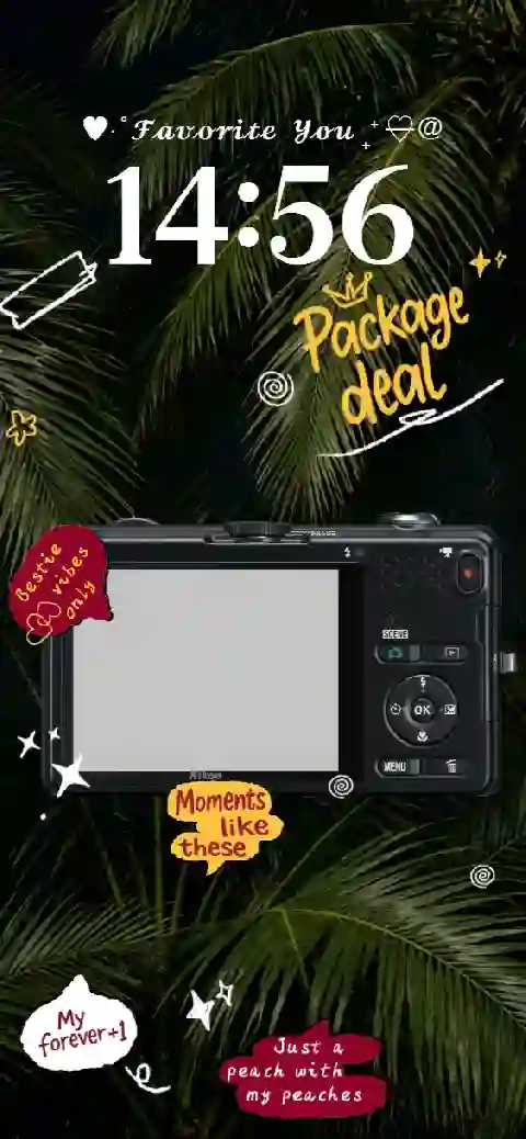 Tropical Retro Camera - Custom Lock Screen Template