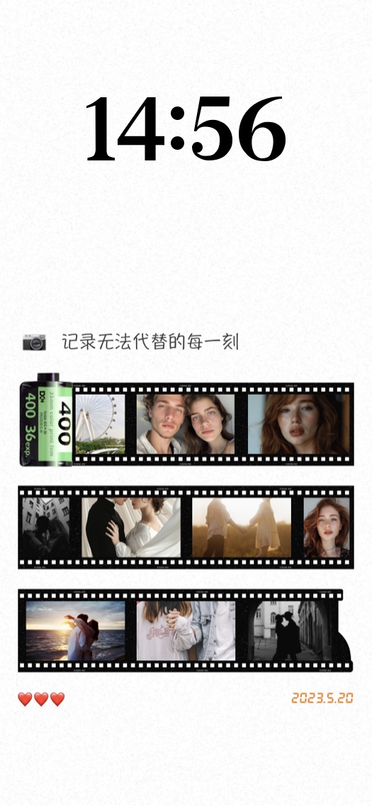 Vintage Film Strip Couple - DIY Custom Wallpaper