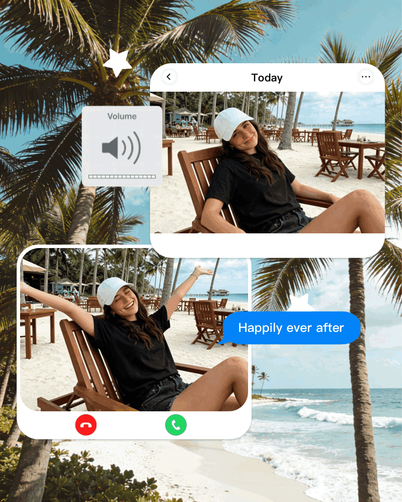 Summer Vacation iPhone UI Aesthetic Photo Collage