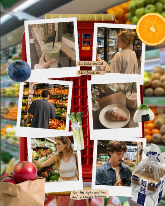 Grocery Life Polaroid - Moodboard Template