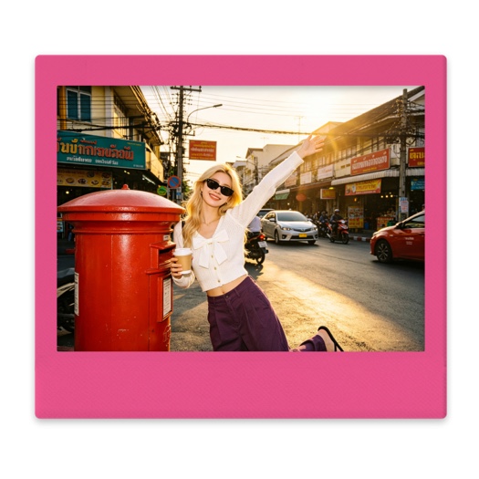 Vibrant Pink Polaroid - Photo Frame