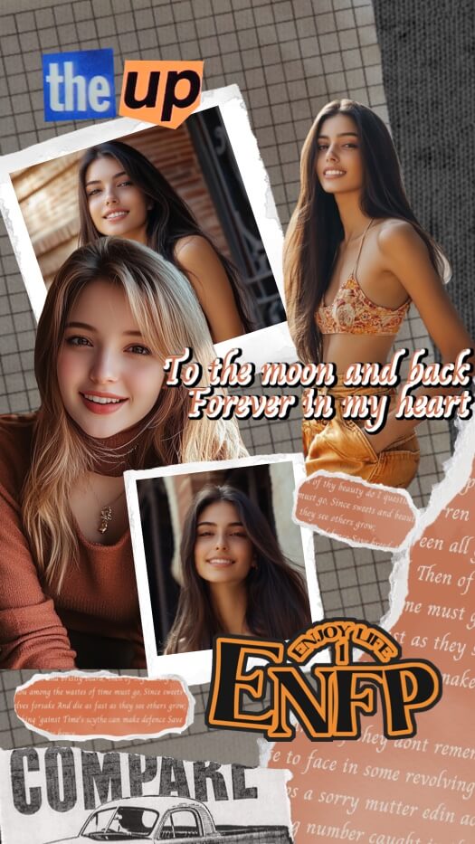Retro ENFP MBTI - Magazine Scrapbook Template