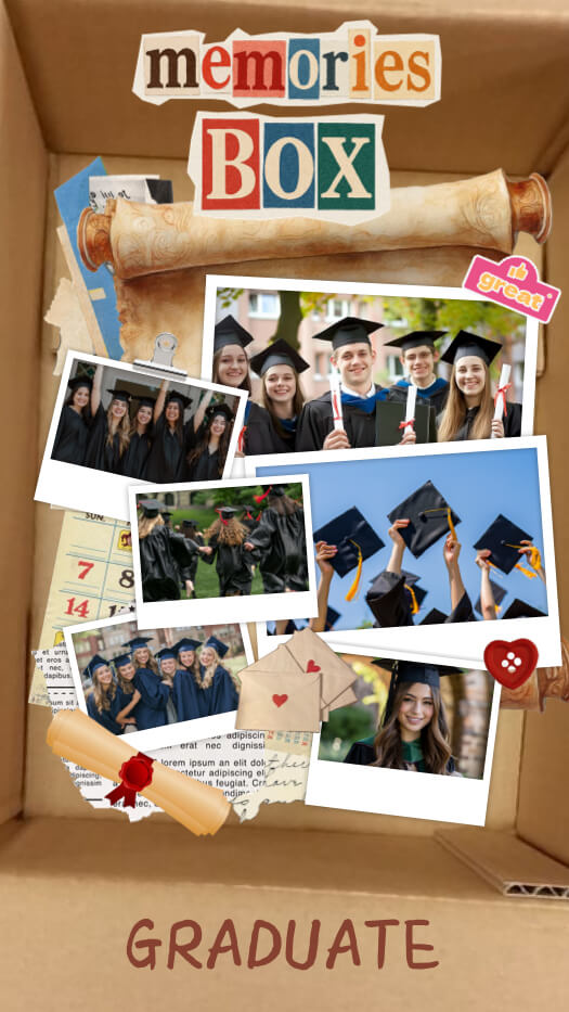 Vintage Graduation Memories Box Photo Collage