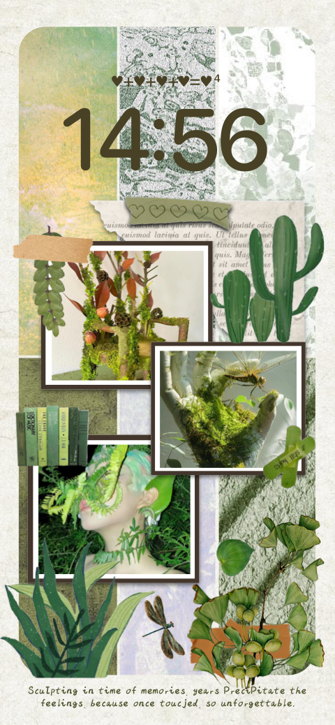 Custom Sage Green Nature Scrapbook Wallpaper Template