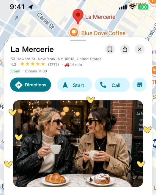 Map UI Aesthetic Travel - Photo Collage Layout