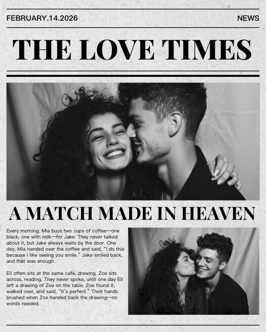 Periódico Vintage Romántico - Plantilla de Collage