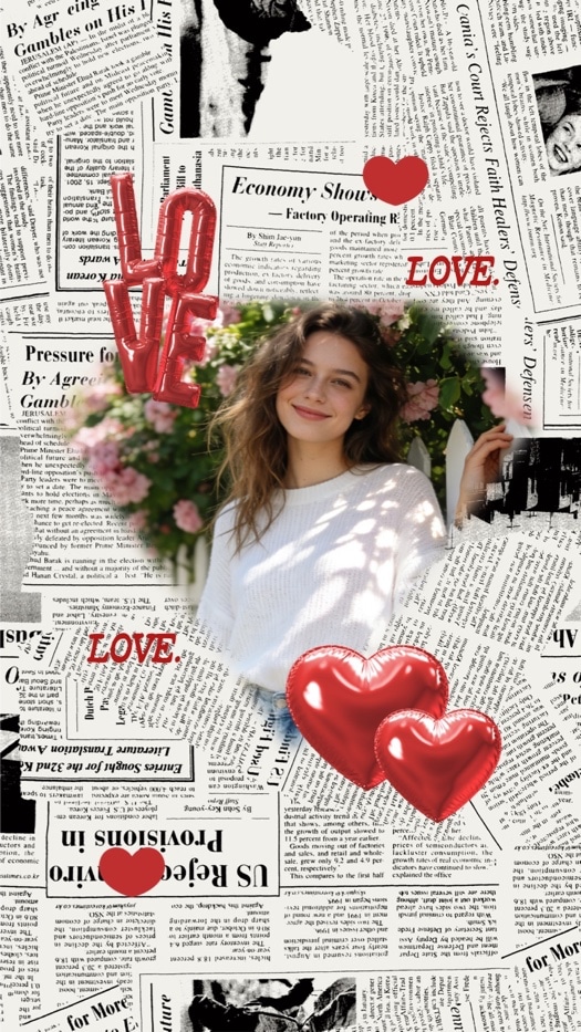 Estilo Periódico Love - Plantilla de Collage