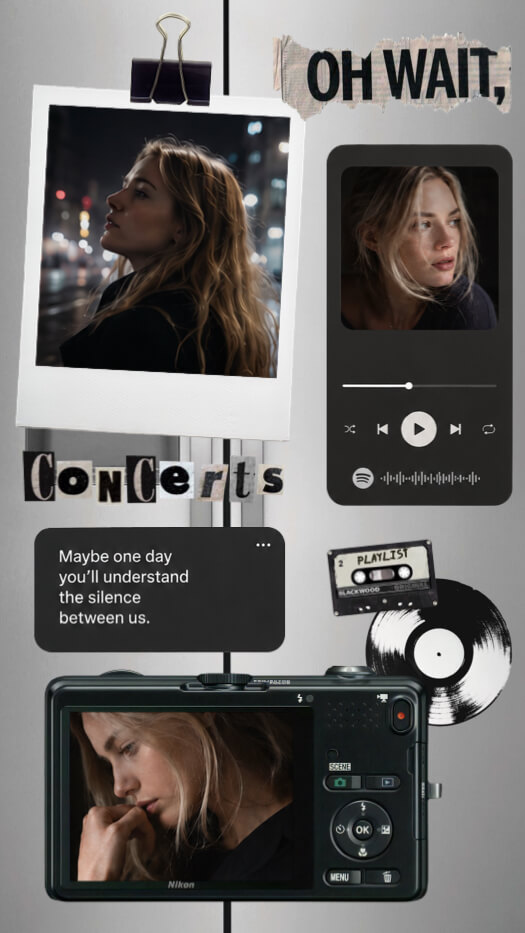 Vintage Music Scrapbook - Collage Template