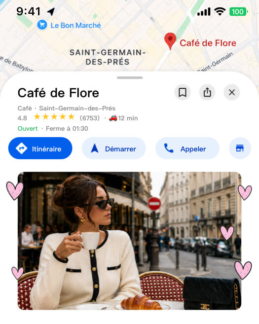 Parisian Café Travel - Photo Grid Layout