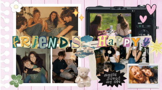 Y2K Aesthetic Friends Collage
