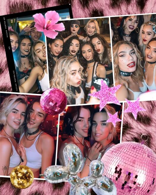 Y2K Aesthetic Nightlife - Photo Collage Template