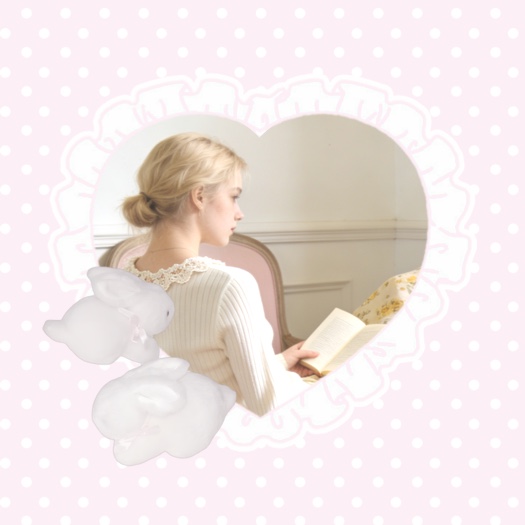 Pink Coquette Bunny Heart Photo Collage Template