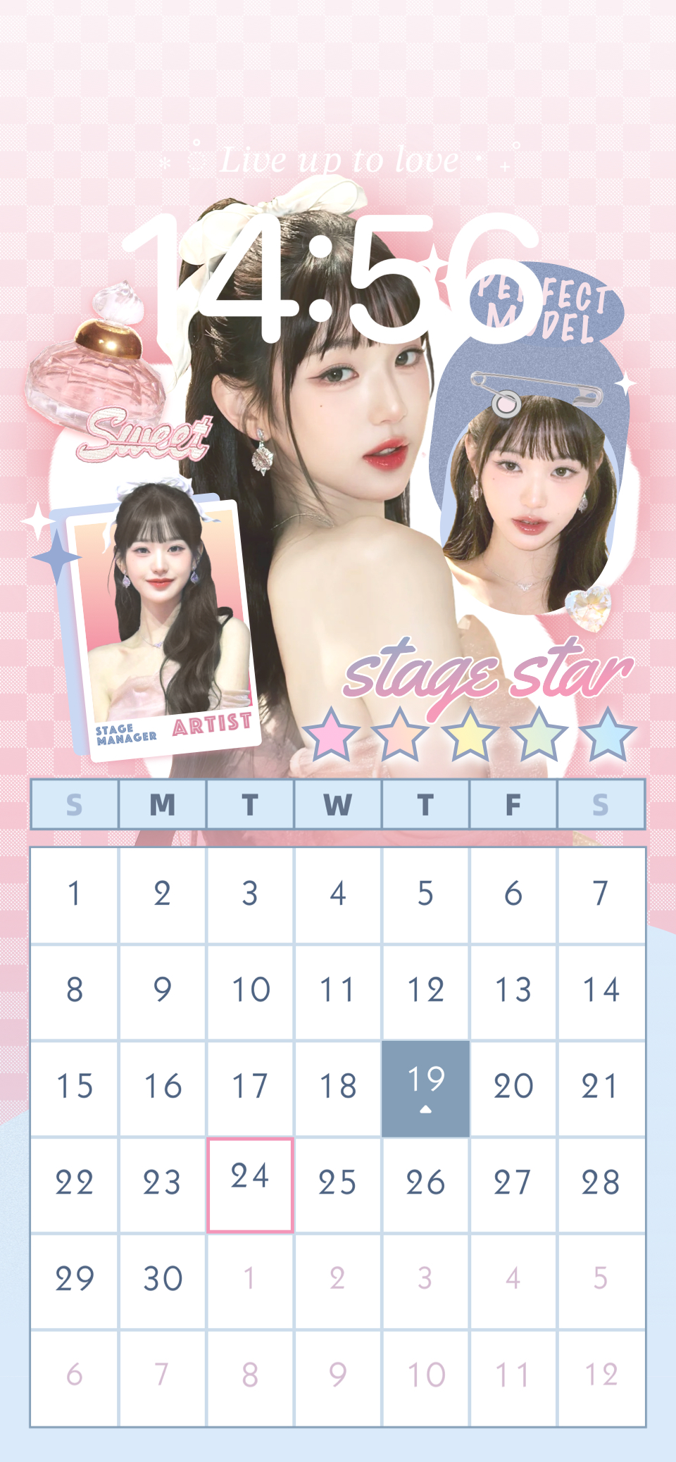 K-pop Idol Coquette Rose - Modèle de Fond d'Écran DIY