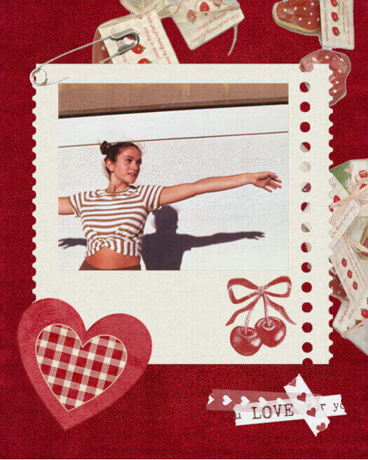 Cœur Vintage Romantique - Modèle de Collage