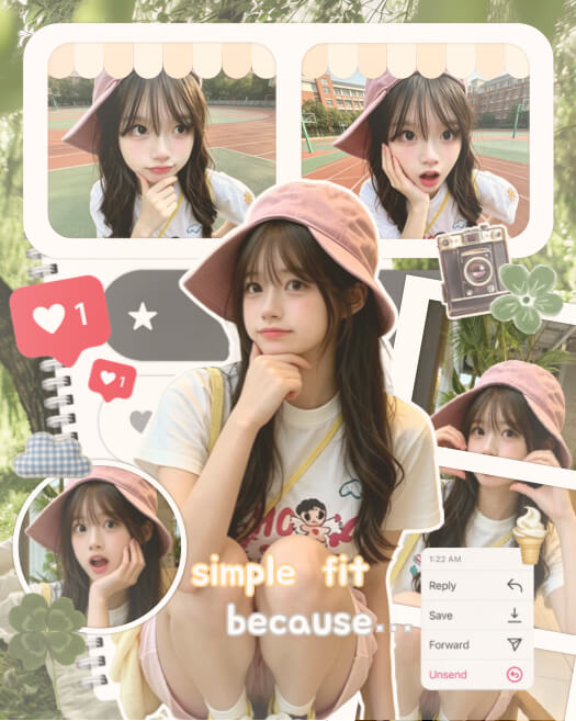 Aesthetic Y2K Scrapbook Freestyle Collage Template