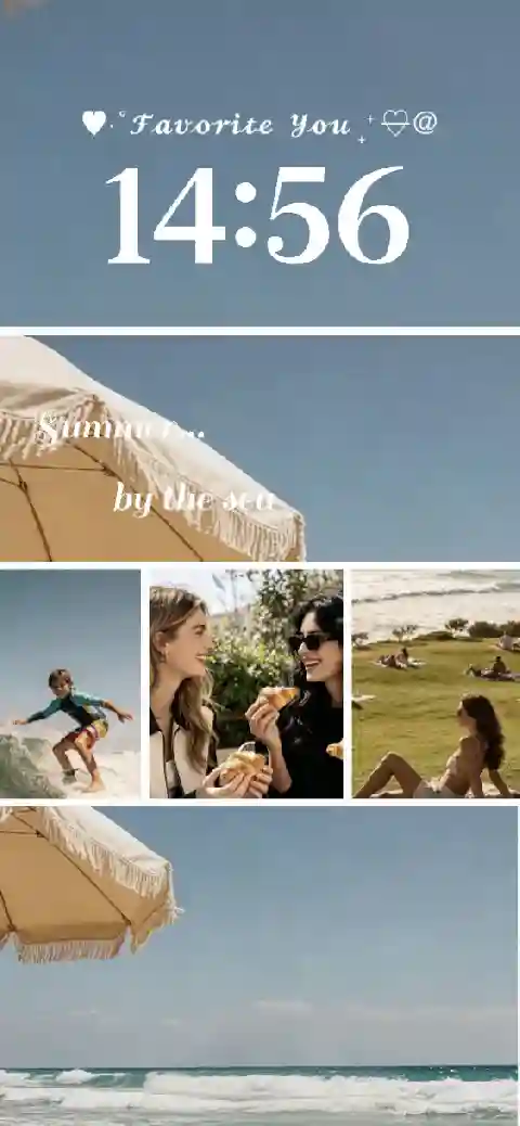 Playa de Verano - Plantilla de Pantalla de Bloqueo