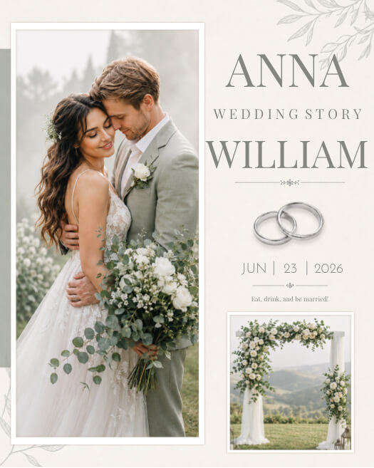 Elegant Wedding Story - Photo Collage Template